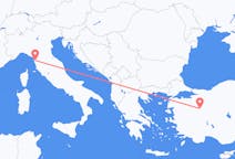 Lennot Pisasta, Italia Kütahyaan, Turkki