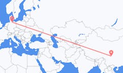 Flug frá Chengdu, Kína til Lübeck, Þýskalandi