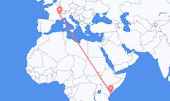 Flyrejser fra Lamu, Kenya til Chambery, Frankrig