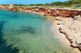 Photo of aerial view of town of Umag historic coastline architecture , archipelago of Istria region, Croatia.