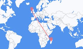 Lennot Madagaskarilta Pohjois-Irlantiin