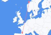 出发地 法国卢尔德目的地 挪威莫尔德的航班