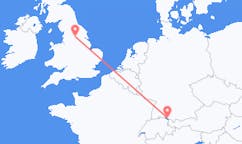 Flyreiser fra Friedrichshafen, Tyskland til Leeds, England