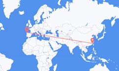 Flyreiser fra Fuzhou, til La Coruña