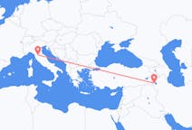 Vluchten van Urmia, Iran naar Florence, Italië