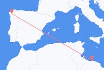 Flyrejser fra Tripoli til Santiago de Compostela