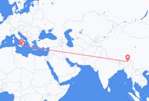 インドのディブルガルから、イタリアのカターニアまでのフライト