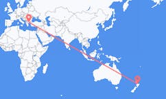 ニュージーランドのタウランガから、ギリシャのカバラ県までのフライト