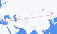Lennot Daqingista, Kiina Antalyaan, Turkki
