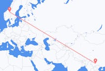 Flyg från Kunming, Kina till Röros, Norge