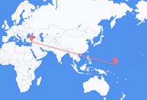 Flyreiser fra Kosrae, Mikronesiaføderasjonen til Adana, Tyrkia