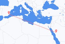 サウジアラビアのメディナから、スペインのムルシアまでのフライト