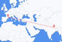 Flyg från Katmandu, Nepal till Carcassonne, Frankrike