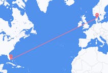 出发地 巴哈马比米尼目的地 丹麦奥尔堡的航班