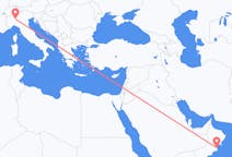 Flyg från Duqm, Oman till Milano, Italien
