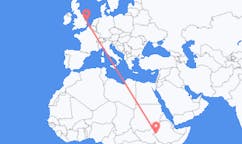 Flyreiser fra Gambela, Ethiop, Etiopia til Norwich, England