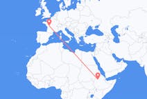 Flyreiser fra Bahir Dar, Etiopia til Poitiers, Frankrike