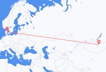 从乌兰巴托飞往奥胡斯的航班