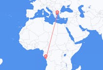 Flyrejser fra Cabinda, Angola til Skíros, Grækenland