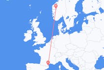 Voos de Sogndal, Noruega para Perpinhã, França
