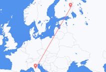 Vluchten van Florence, Italië naar Joensuu, Finland