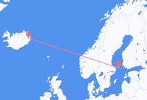 Vluchten van Mariehamn, Åland naar Egilsstaðir, IJsland