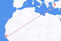 Flyreiser fra Bissau, til Denizli
