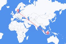 インドネシアのプラヤ、ロンボク島から、スウェーデンのロンネビーまでのフライト