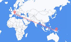 파푸아 뉴기니 고로카에서 출발해 이탈리아 제노아로(으)로 가는 항공편