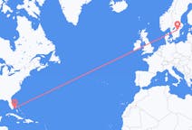 Vluchten van Bimini, Bahama’s naar Linköping, Zweden