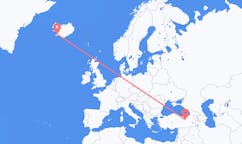 Vluchten van Erzincan, Turkije naar Reykjavík, IJsland