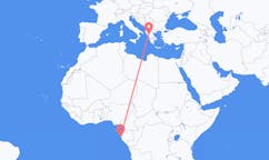 Flyreiser fra Port-Gentil, Gabon til Ioánnina, Hellas