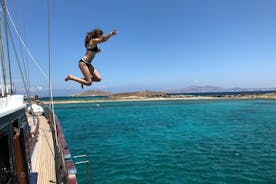 Mykonos: Combo Yacht Cruise till Rhenia och guidad tur i Delos (gratis transfer)