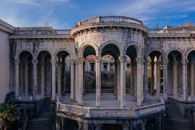 Photo of the ruins of the old Soviet sanatorium Medea, whose architecture which is basically a synthesis of Stalinist period classical style, Tskaltubo, Georgia.