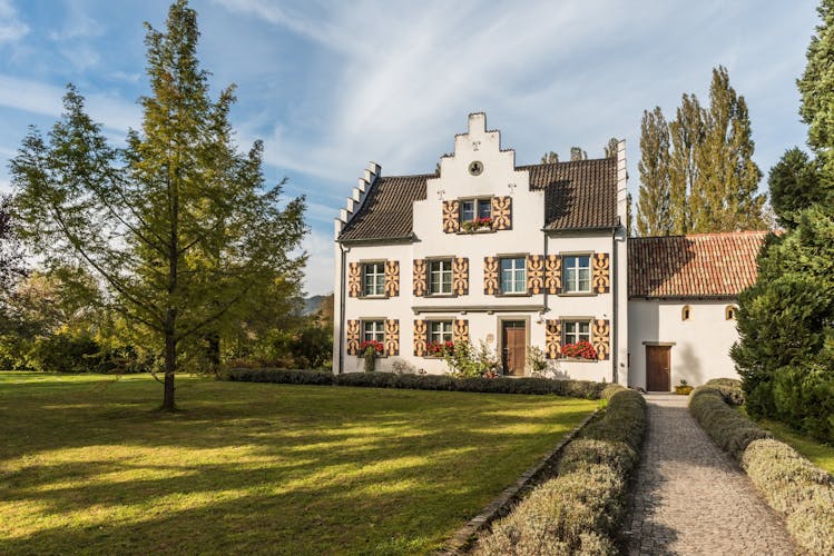 Photo of Werd Monastery on the island of Werd near Stein am Rhein, Eschenz, Canton Thurgau, Switzerland.