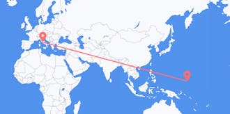 Voli dalla Micronesia Per l'Italia