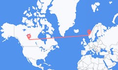 캐나다 포트 맥머레이에서 출발해 노르웨이 송달에게(으)로 가는 항공편