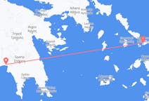 ギリシャのミコノス島から、ギリシャのカラマタまでのフライト
