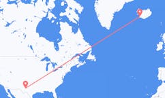 Vluchten van Midland, Verenigde Staten naar Reykjavík, IJsland