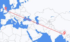Flyreiser fra Mandalay, Myanmar (Burma) til Nottingham, England
