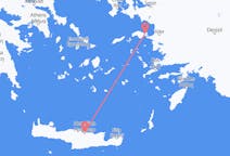 ギリシャのサモス島から、ギリシャのイラクリオンまでのフライト