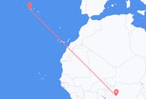Vluchten van Ilorin, Nigeria naar Horta, Portugal