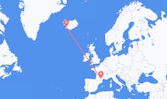 Loty z Castres, Francja do Reykjaviku, Islandia