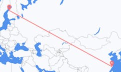 Flyreiser fra Taizhou, Kina til Karleby, Finland