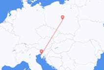 Voos de Łódź, Polônia para Trieste, Itália