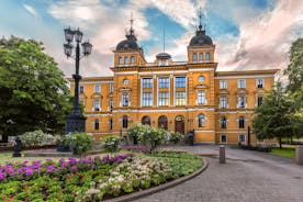 Helsinki cityscape with Helsinki Cathedral and port, Finland