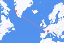 Lennot Nimesistä, Ranska Nuukille, Grönlanti