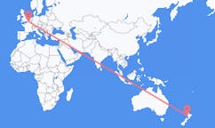 Vluchten van New Plymouth, Nieuw-Zeeland naar Rijsel, Frankrijk