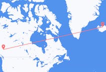 Flug frá Georg prins, Kanada til Akureyrar, Íslandi