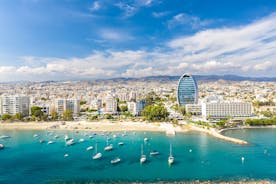 Photo of the seafront and the city of Limassol on a Sunny day, Cyprus.